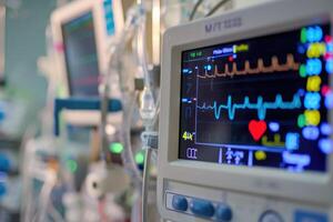 A monitor with an ecg monitor on it photo