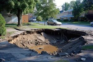 A large hole in the ground photo