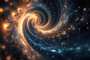 An abstract image of a spiral with a bright light photo