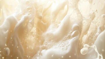 A close up of milk being poured into a glass photo