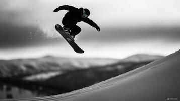 A person on a snowboard doing a trick photo