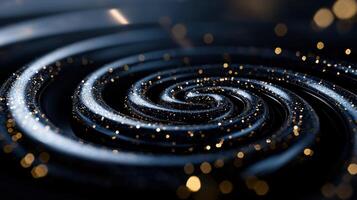 A spiral of water with gold glitter on it photo