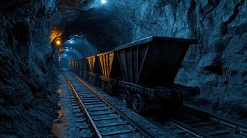 A train is traveling through a tunnel photo