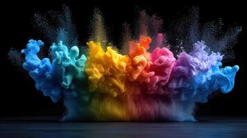 A colorful explosion of smoke and fire photo