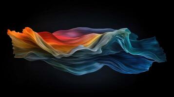 A colorful, flowing piece of fabric with a rainbow pattern photo