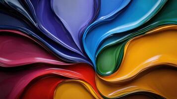 A colorful swirl of paint with a rainbow of colors photo
