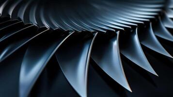 A close up of a series of sharp, thin metal blades photo