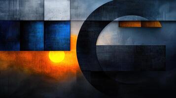 A painting of a sun and a letter G photo