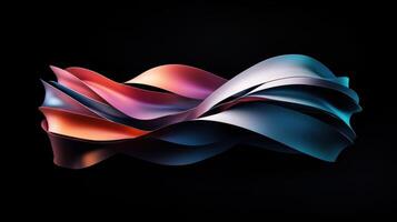A colorful, abstract piece of art with a blue and purple line photo