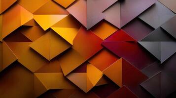 A colorful abstract pattern of triangles and squares photo
