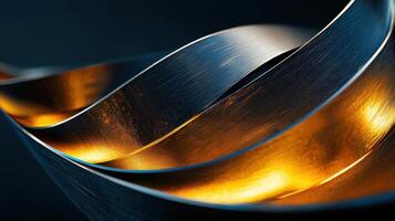 A gold and black ribbon with a shiny surface photo