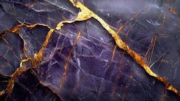 A piece of marble with gold trim photo
