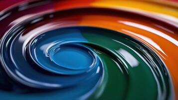 A swirl of paint with a rainbow of colors photo