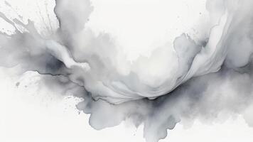 Abstract gray watercolor splash with fluid shapes and soft textures creating a calming artistic effect photo