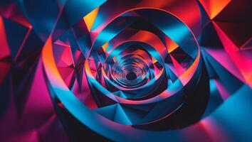 Swirling vibrant colors create a stunning abstract vortex in digital art representation photo