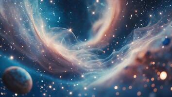 Colorful cosmic nebula with stars and celestial bodies in a vast universe at the heart of space photo