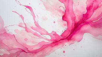 Abstract watercolor splash features vibrant pink hues and fluid lines creating a dynamic artistic composition photo