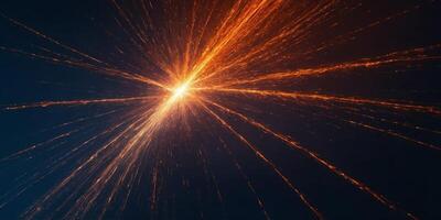 Bright sparks radiate in a dark environment creating a dynamic visual effect during a celebration photo