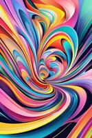 Colorful abstract swirl design showcasing vibrant patterns and flowing shapes in a dynamic arrangement photo