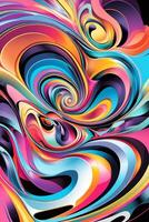 Colorful swirling abstract design with vibrant patterns and curves showcasing a dynamic artistic expression photo