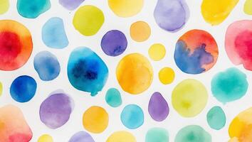 Colorful watercolor circles create a vibrant and artistic background for various creative projects photo