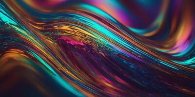 Vibrant abstract waves of color flowing in a mesmerizing display with rich hues and dynamic formations photo