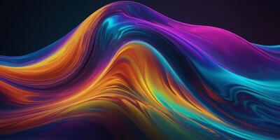 Vibrant abstract waves flow gracefully in a dazzling array of colors and light photo