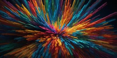 Vibrant explosion of color with rays radiating in dynamic patterns at night photo