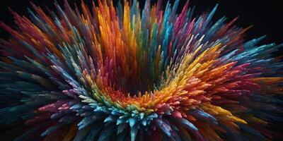 Colorful abstract design featuring vivid spikes radiating outward in a mesmerizing circular pattern photo