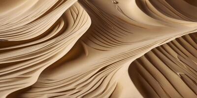 Detailed view of smooth, wavy sand formations in a desert landscape during golden hour sunlight photo