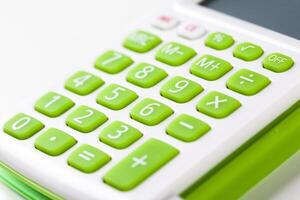 Closeup image of calculator keyboard photo