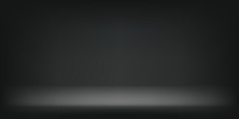 Empty black studio background. Abstract gradient black. Space for selling products on the website. Background 3d. illustration.