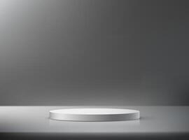 Black background 3d with podium. Minimalist black circle podium. Modern Product Display Mockup for Showroom Showcase. illustration. vector