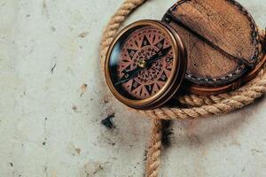 Compass on a gray gradient background photo