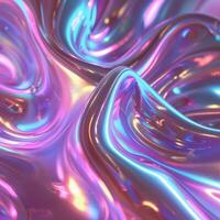 Colorful abstract waves create a mesmerizing visual display of light and texture in a digital art piece photo