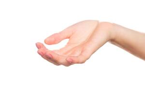 Open hand reaching out to provide assistance and support during a moment of connection photo