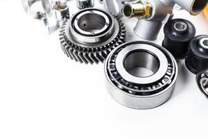 High-quality automotive parts displayed on a clean surface showcasing precision engineering photo