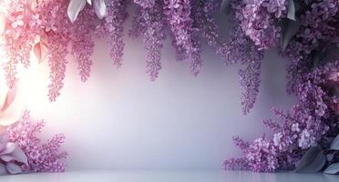 3d rendering of a purple flower with a white background photo