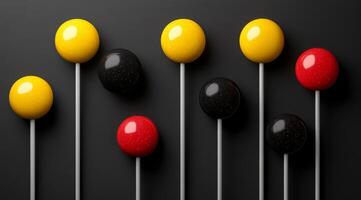 A row of lollipops with different colors photo