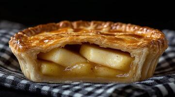 A pie with a bite taken out of it photo