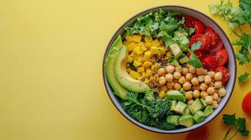 A bowl filled with vegetables and beans photo