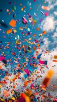 Confetti falling from the sky photo