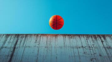 A basketball is flying in the air photo
