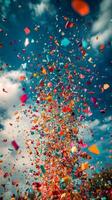 Confetti falling from the sky photo