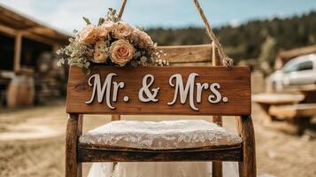 Mr and mrs sign photo
