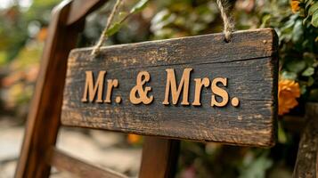 Mr and mrs sign photo