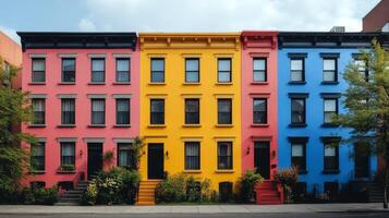 Colorful houses in new york city photo