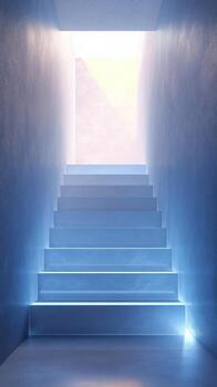 A stairway with light coming from the top photo