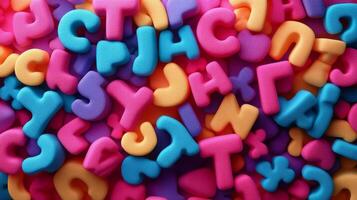Alphabet background colorful alphabet letters 3d render photo