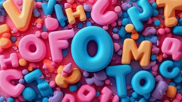 Colorful letters are arranged in a pattern photo